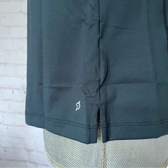 PELOTON Teal Fitted Cropped Zip-up Long Sleeve Warm Up Exercise Shirt - Picture 8 of 10